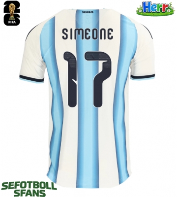 Argentina Giuliano Simeone #17 Hemmatröja VM 2026 Kortärmad